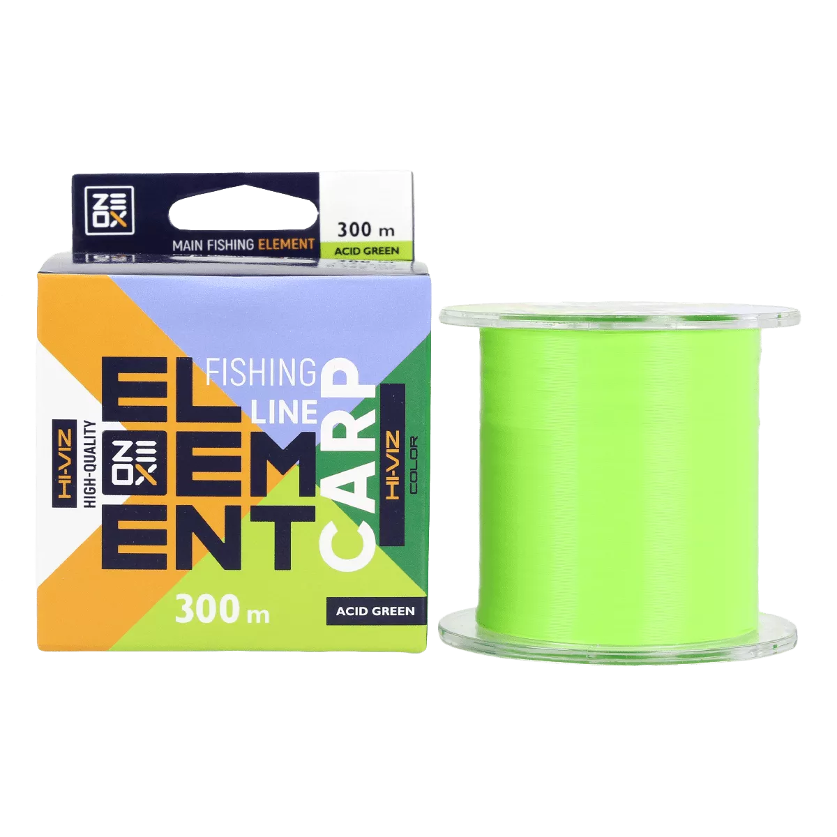 Monofilament  ZEOX Hi-Viz Element, verde acid, 300 m
