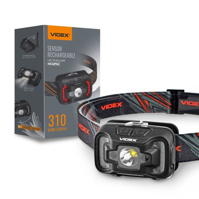 Lanterna LED profesionala, de cap, 5W, cu senzor de prezenta, 310lm, Videx