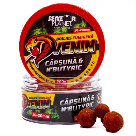 BOILIES FUMIGENA VENIN PENTRU CARLIG CAPSUNA & N'BUTYRIC 16-20mm Senzor Planet