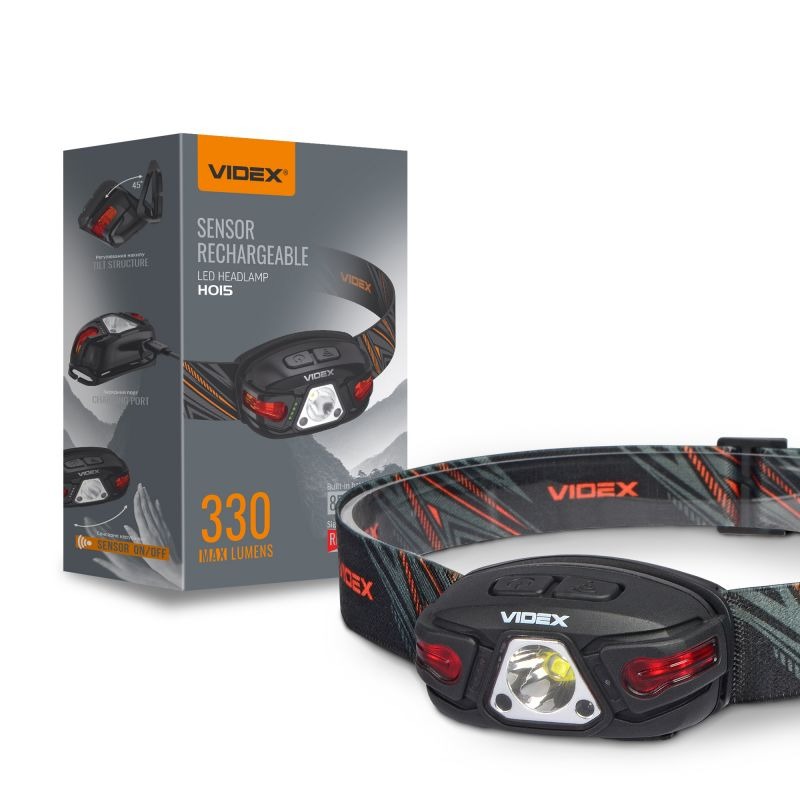 Lanterna LED profesionala, de cap, 5W, cu senzor de prezenta, 330lm, Videx