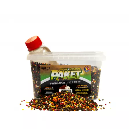 Senzor Planet PAKET MIX PELETE FEEDER 2mm 660g + ACTIVATOR FISHMEAL & GARLIC 100ml