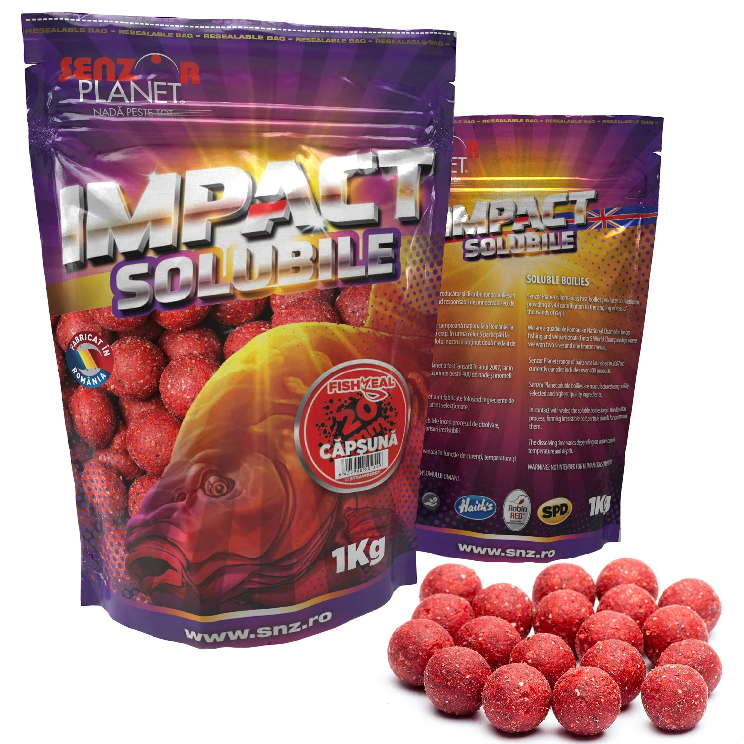 Senzor Planet Impact Boilies SOLUBILE 1kg 20mm