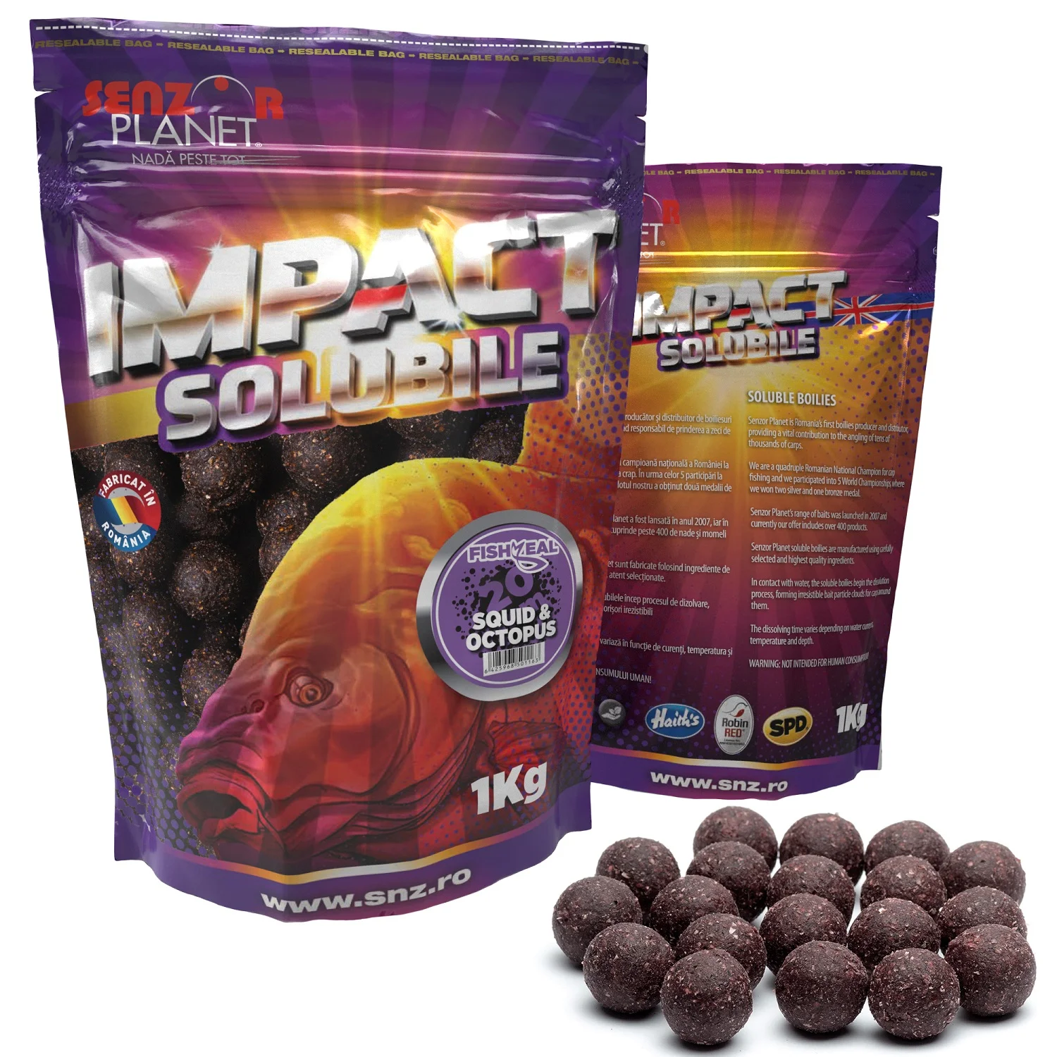 Senzor Planet Impact Boilies SOLUBILE 1kg 20mm
